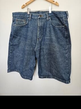 5/35$ Wrangler Mens Relaxed Fit Denim Shorts Blue Size 38 Reg 100% Cotton🔥
